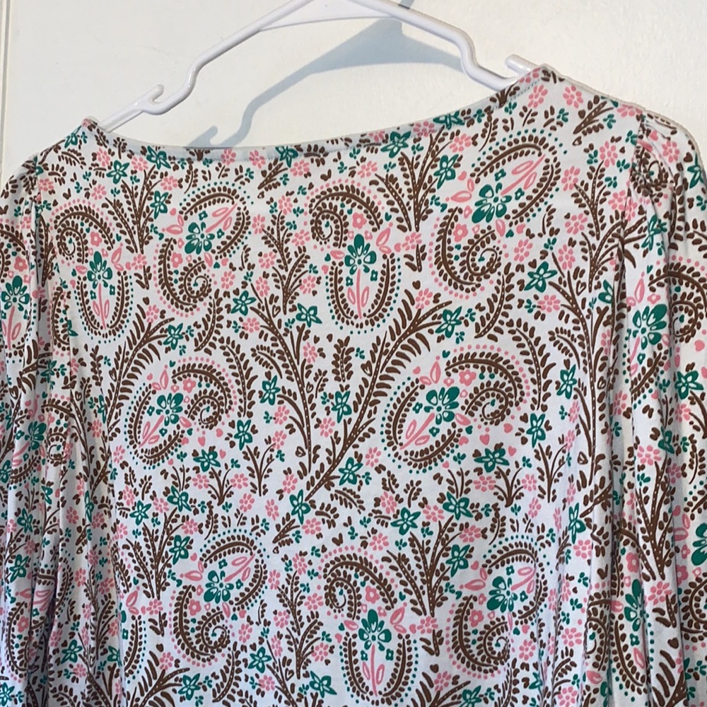 Boden Blouson Jersey top with ivory floral paisley - Picture 5 of 10